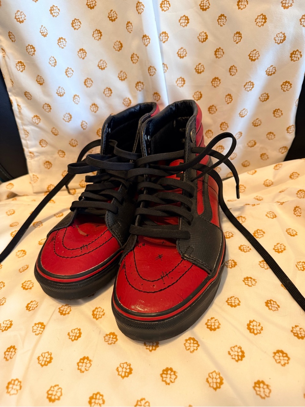 Vans Deadpool Red and Black High-Top Sneakers
